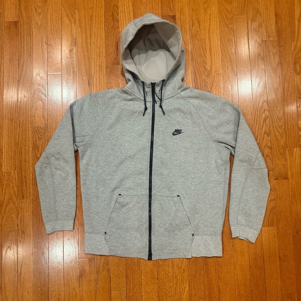 Nike Tech Fleece AW77 1.0 Full-Zip Up Hoodie Mens Large Gray Jacket Sweatshirt
